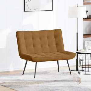 vidaXL Bancă maro 110x74x84 cm catifea imagine