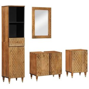 vidaXL Set mobilier de baie, 4 piese, lemn masiv de mango imagine