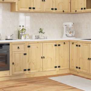 vidaXL Dulap cu raft cu ușă Miere 80 x 46 x 81, 5 cm Lemn de pin masiv imagine