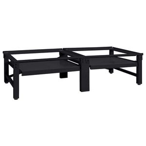 vidaXL Suport pentru mașina de spălat 2 pcs Negru 64 x 55 x 32.5 cm imagine