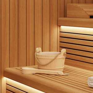 vidaXL Căldare pentru Sauna 2 pcs Maro Lemn de pin solid și cânepă imagine