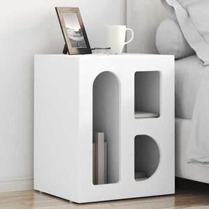 vidaXL Noptieră 2 pcs Alb 40 x 35 x 50 cm Lemn compozit imagine