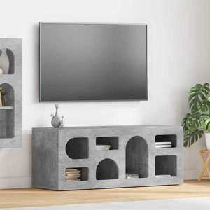 vidaXL Cabinet TV Gri din beton 100 x 35 x 40 cm Lemn compozit imagine