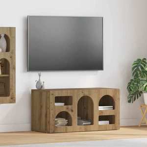 vidaXL Cabinet TV Stejar Artizanal 80 x 35 x 40 cm Lemn compozit imagine