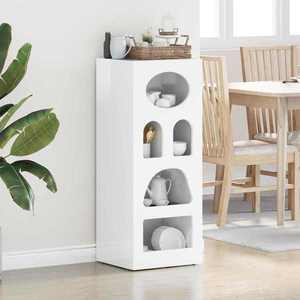 vidaXL Bufet Alb lucios 40 x 35 x 100, 5 cm Lemn compozit imagine