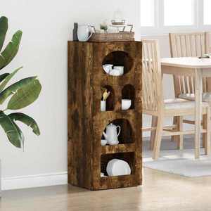 vidaXL Bufet Stejar fumuriu 40 x 35 x 100, 5 cm Lemn compozit imagine