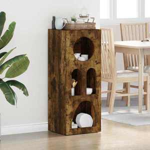 vidaXL Bufet Stejar fumuriu 40 x 35 x 100.5 cm Lemn compozit imagine