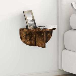 vidaXL Raft de perete Pe perete 2 pcs Stejar fumuriu 38 x 19 x 19 cm imagine