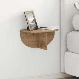 vidaXL Raft de perete Pe perete 2 pcs Stejar Artizanal 38 x 19 x 19 cm imagine