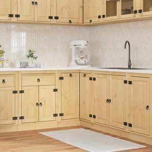 vidaXL Dulap cu raft cu ușă Miere 60 x 32 x 40 cm Lemn de pin masiv imagine