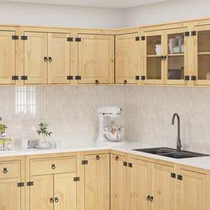 vidaXL Dulap cu raft cu ușă Miere 80 x 80 x 60 cm Lemn de pin masiv imagine