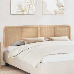 vidaXL Tăblie cap cu headboard natural 200 x 55 x 3 cm Ratan imagine