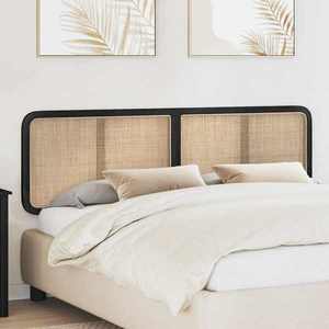 vidaXL Tăblie cap cu headboard Negru 180 x 55 x 3 cm Ratan imagine
