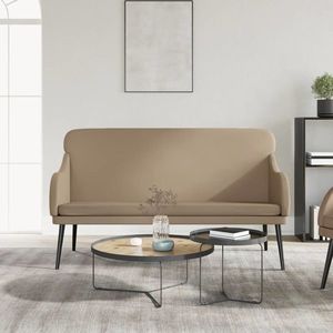 vidaXL Bancă, cappuccino, 110x76x80 cm, piele ecologică imagine
