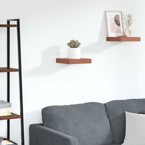 vidaXL Raft de perete Pe perete Roșu 23 x 23, 5 x 4 cm Lemn compozit imagine