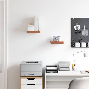 vidaXL Raft de perete 2 pcs Roșu 23 x 23, 5 x 4 cm Lemn compozit imagine