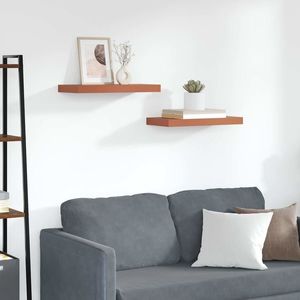 vidaXL Raft de perete 2 pcs Roșu 50 x 23 x 4 cm Lemn compozit imagine