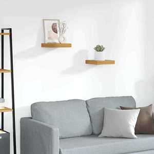 vidaXL Raft de perete 2 pcs Maro 23 x 23, 5 x 4 cm Lemn compozit imagine