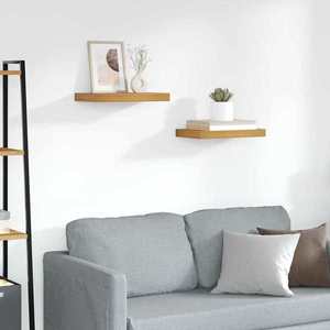 vidaXL Raft de perete 2 pcs Maro 40 x 23, 5 x 4 cm Lemn compozit imagine