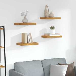 vidaXL Raft de perete 4 pcs Maro 40 x 23, 5 x 4 cm Lemn compozit imagine