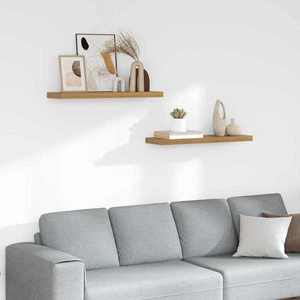 vidaXL Raft de perete 2 pcs Maro 80 x 23, 5 x 4 cm Lemn compozit imagine