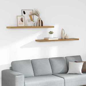 vidaXL Raft de perete 2 pcs Maro 120 x 23, 5 x 4 cm Lemn compozit imagine