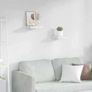 vidaXL Raft de perete Pe perete 2 pcs Marmură albă 23 x 23, 5 x 4 cm imagine