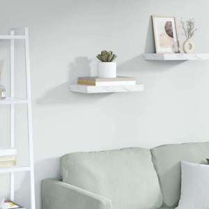 vidaXL Raft de perete Marmură albă 40 x 23, 5 x 4 cm Lemn compozit imagine