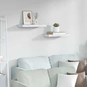 vidaXL Raft de perete Pe perete 2 pcs Marmură albă 50 x 23, 5 x 4 cm imagine