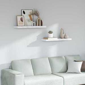 vidaXL Raft de perete Pe perete 2 pcs Marmură albă 80 x 23, 5 x 4 cm imagine