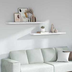 vidaXL Raft de perete Pe perete 2 pcs Marmură albă 120 x 23, 5 x 4 cm imagine