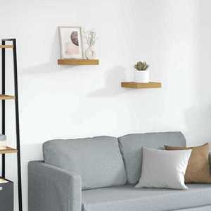 vidaXL Raft de perete 2 pcs Bej 23 x 23, 5 x 4 cm Lemn compozit imagine