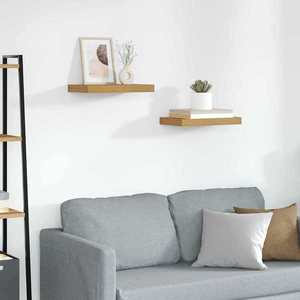 vidaXL Raft de perete 2 pcs Bej 40 x 23, 5 x 4 cm Lemn compozit imagine