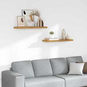 vidaXL Raft de perete 2 pcs Bej 80 x 23, 5 x 4 cm Lemn compozit imagine