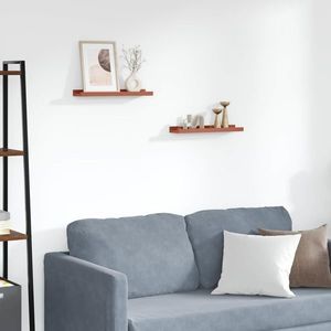 vidaXL Raft de perete cu raft 2 pcs Roșu 40 x 9 x 3 cm Lemn compozit imagine