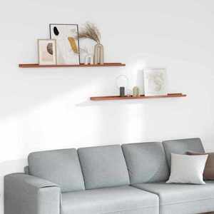 vidaXL Raft de perete cu raft 2 pcs Roșu 115 x 9 x 3 cm Lemn compozit imagine