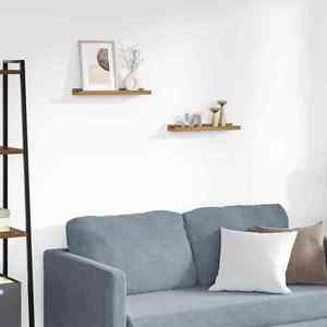 vidaXL Raft de perete cu raft 2 pcs Maro 40 x 9 x 3 cm Lemn compozit imagine