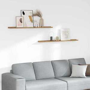 vidaXL Raft de perete cu raft 2 pcs Maro 115 x 9 x 3 cm Lemn compozit imagine