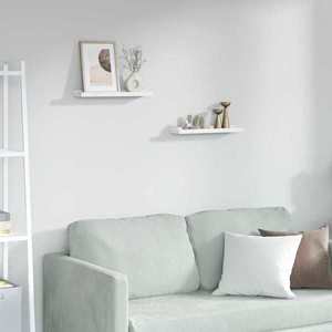 vidaXL Raft de perete 2 pcs Marmură albă 40 x 9 x 3 cm Lemn compozit imagine