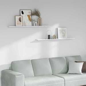 vidaXL Raft de perete 2 pcs Marmură albă 115 x 9 x 3 cm Lemn compozit imagine
