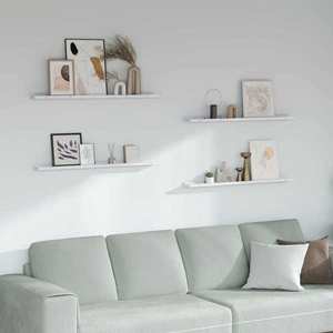 vidaXL Raft de perete 4 pcs Marmură albă 100 x 9 x 3 cm Lemn compozit imagine