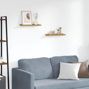 vidaXL Raft de perete cu raft 2 pcs Bej 40 x 9 x 3 cm Lemn compozit imagine