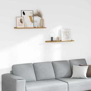 vidaXL Raft de perete cu raft 2 pcs Bej 80 x 9 x 3 cm Lemn compozit imagine