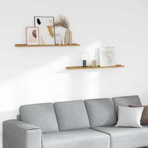 vidaXL Raft de perete cu raft 2 pcs Bej 100 x 9 x 3 cm Lemn compozit imagine