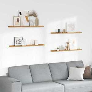 vidaXL Raft de perete cu raft 4 pcs Bej 100 x 9 x 3 cm Lemn compozit imagine