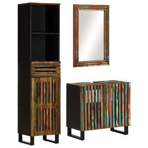 vidaXL Set mobilier de baie, 3 piese, lemn masiv de acacia imagine