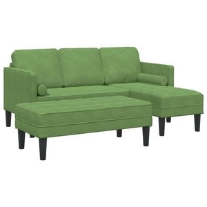 vidaXL Set de canapea cu pernă 2 pcs Verde deschis Poliester imagine
