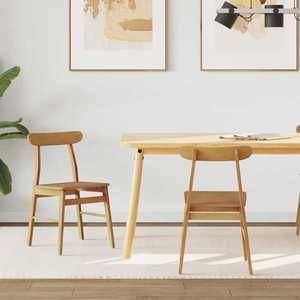 vidaXL Scaun de sufragerie 2 pcs natural 43 x 44, 5 x 77 cm imagine