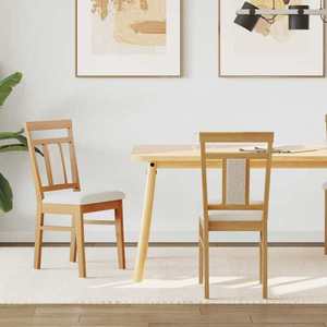 vidaXL Scaun de sufragerie 2 pcs Natural și deschis imagine