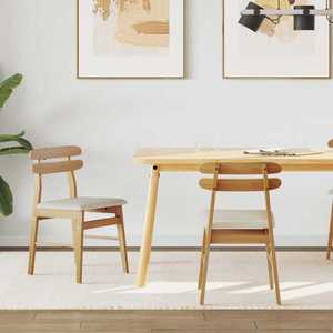 vidaXL Scaun de sufragerie 2 pcs Natural și deschis imagine